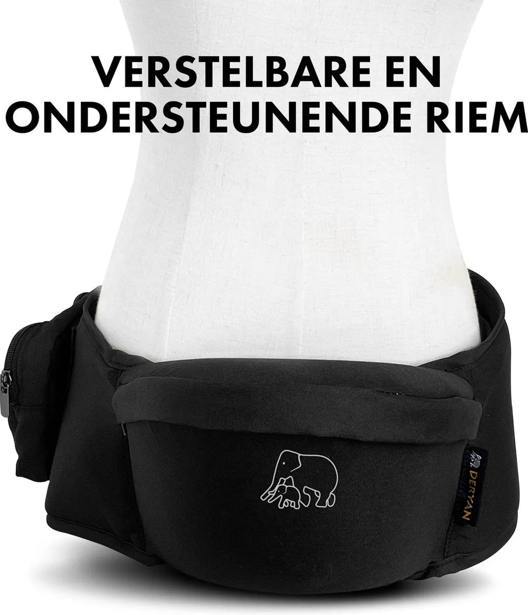 Luxury Hip Carrier - Assento de Anca para Bebés e Crianças - Preto