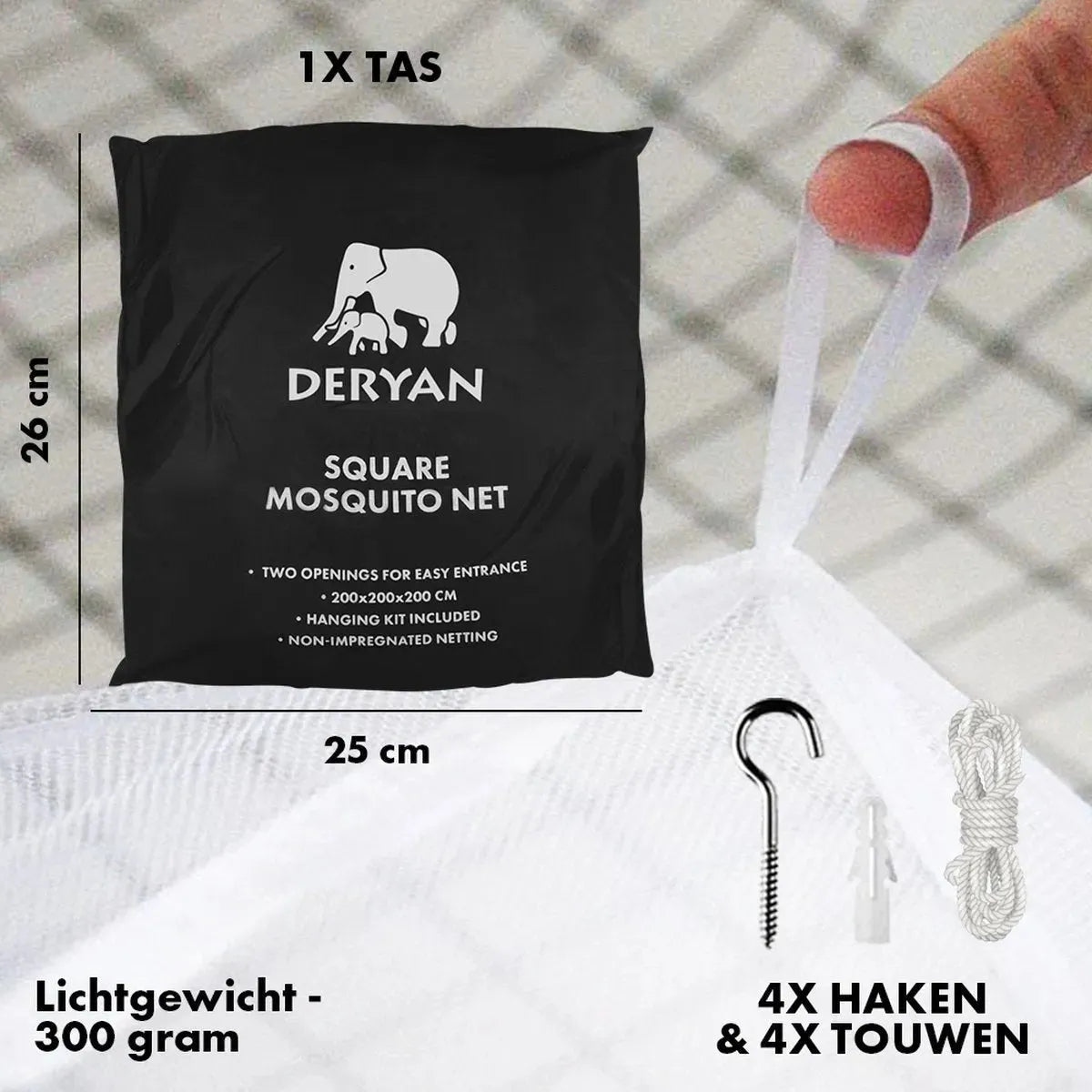 Mosquiteiro de luxo para 2 pessoas XXL - Inclui kit de suspensão e saco de viagem