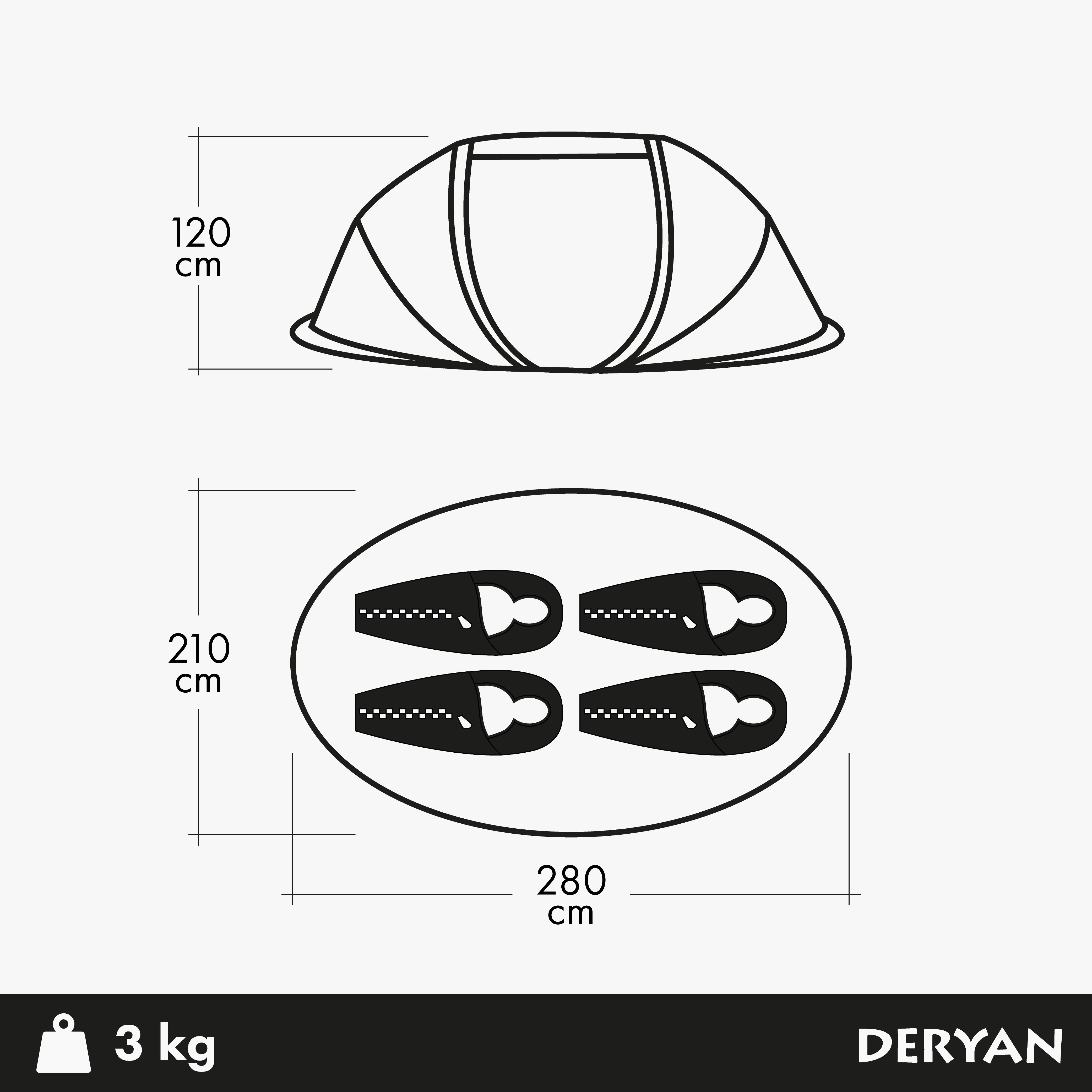 Tenda Pop Up - Coluna de Água 8000MM - Areia