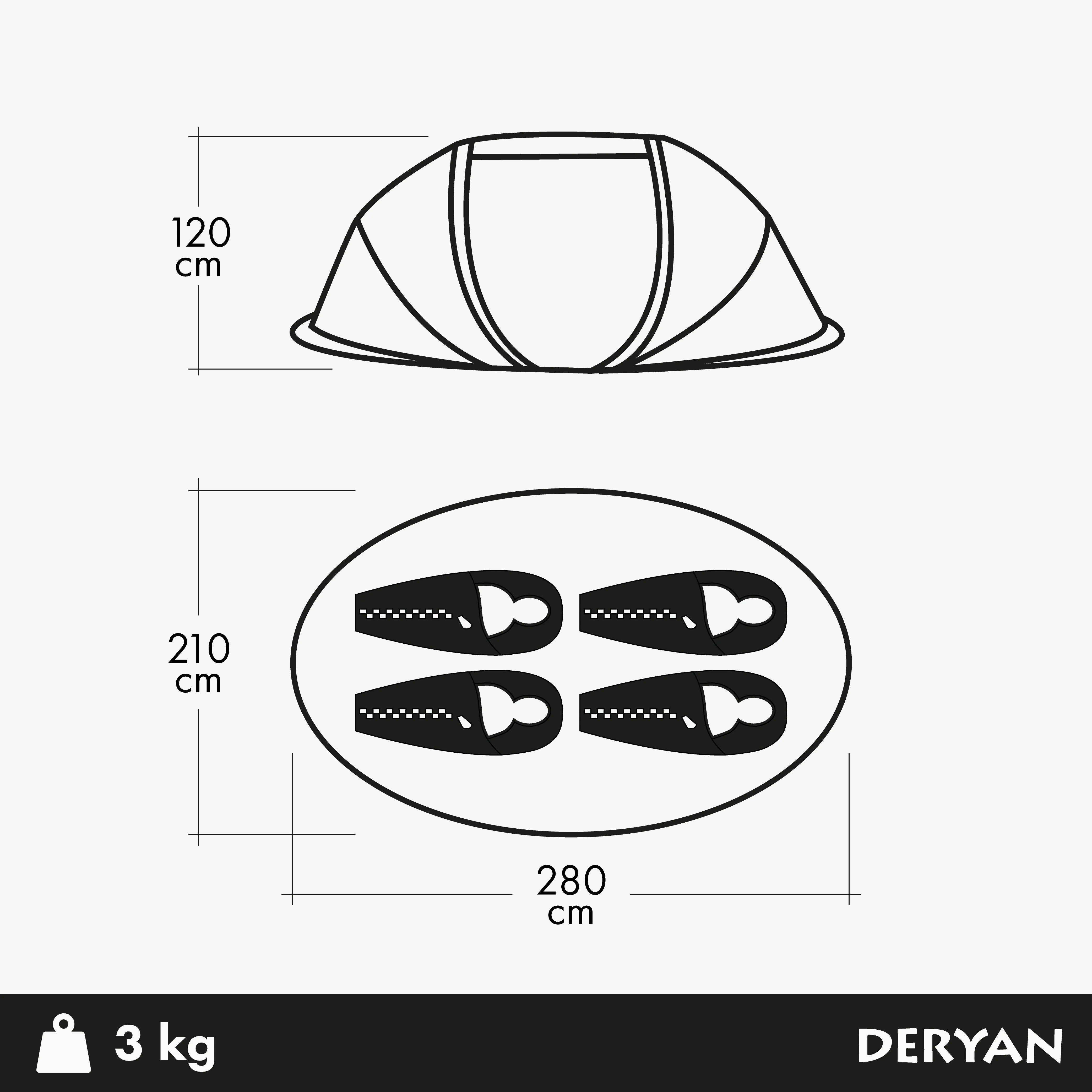 Tenda Pop Up - 8000MM coluna de água - Areia