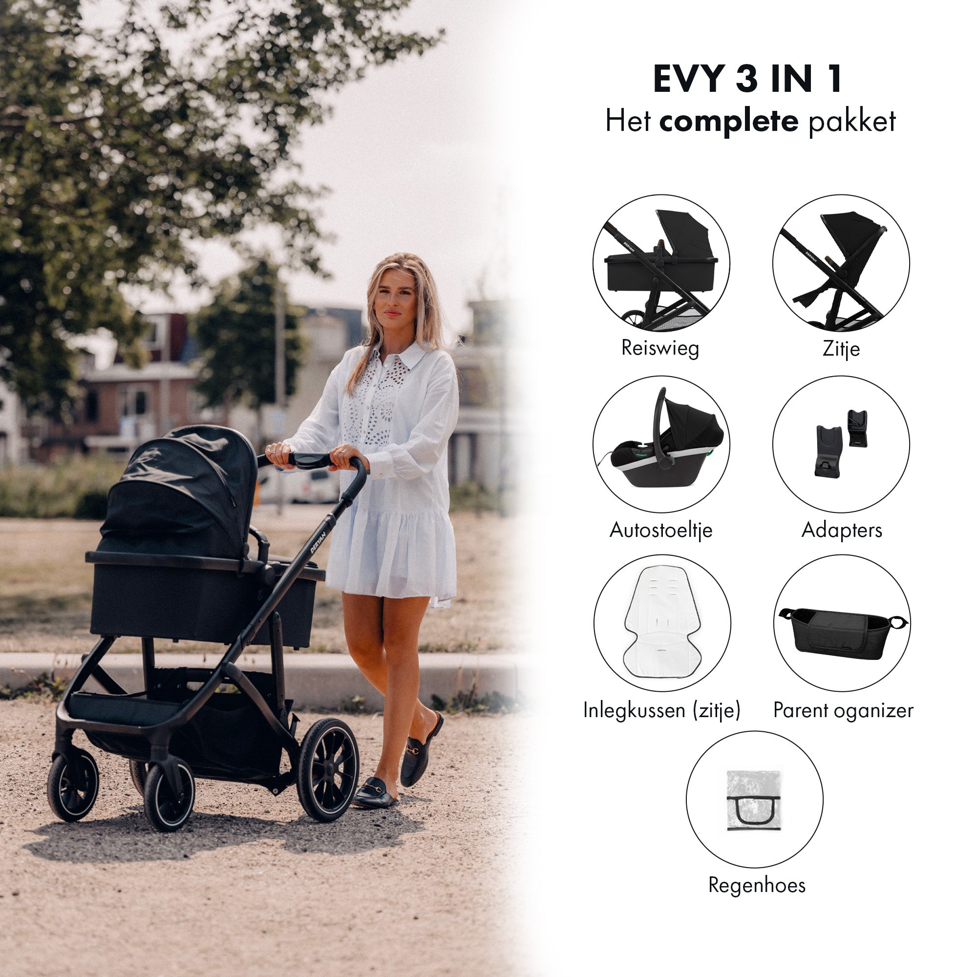 EVY V2 Barnevogn 3 i 1 Ordenar