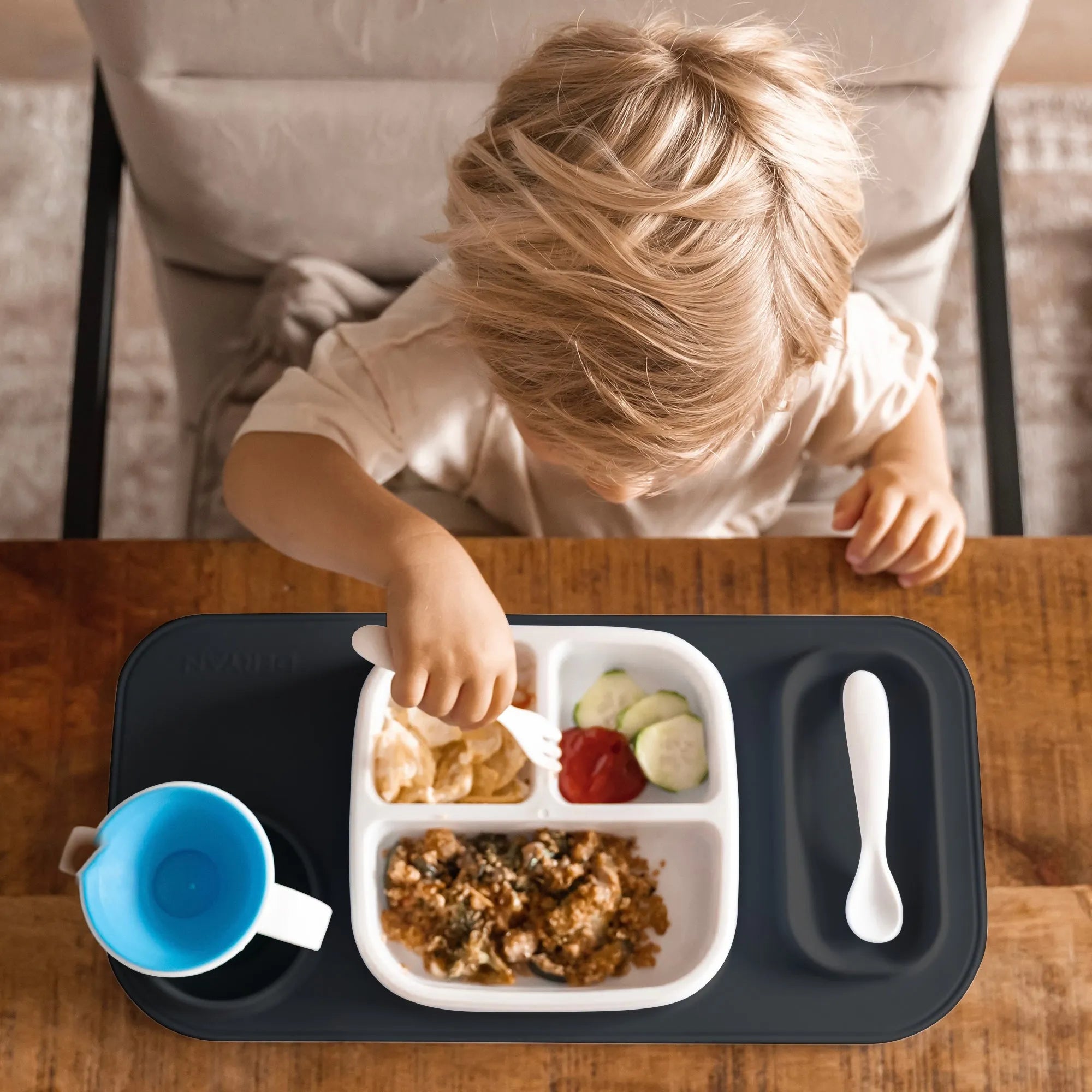 Conjunto de mesa Quuby Gris