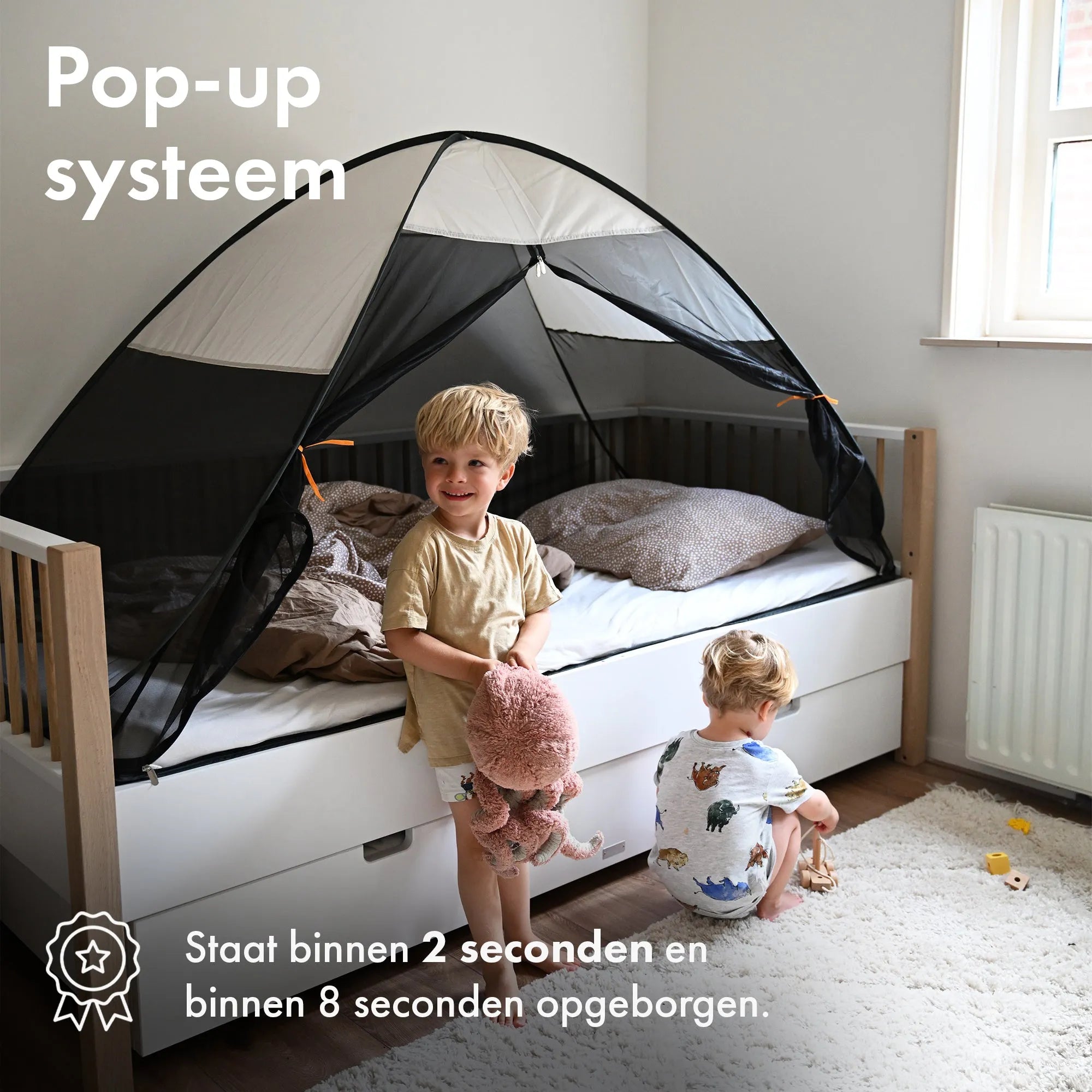 Sängtält pop-up Creme 200x90