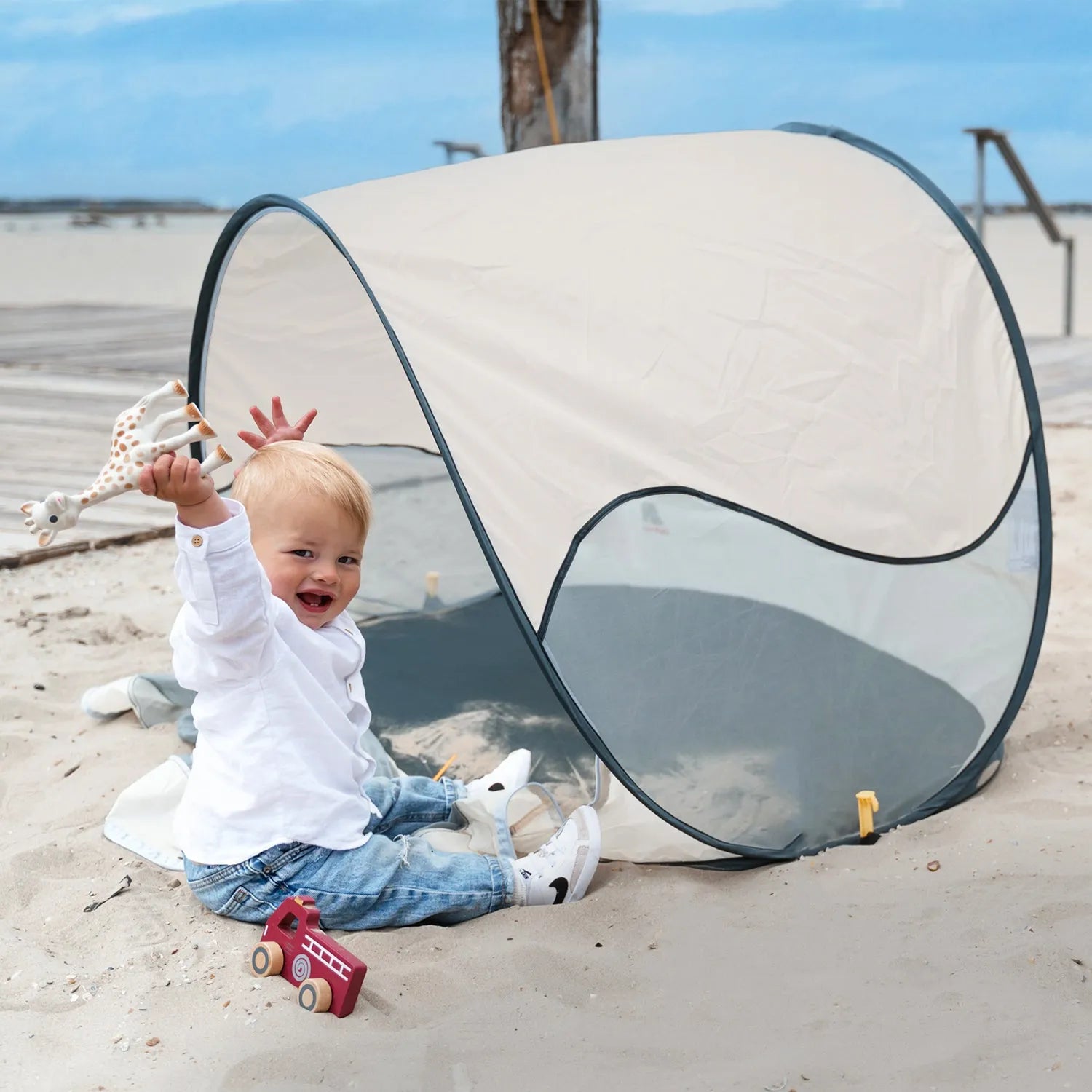 Tenda de praia Creme